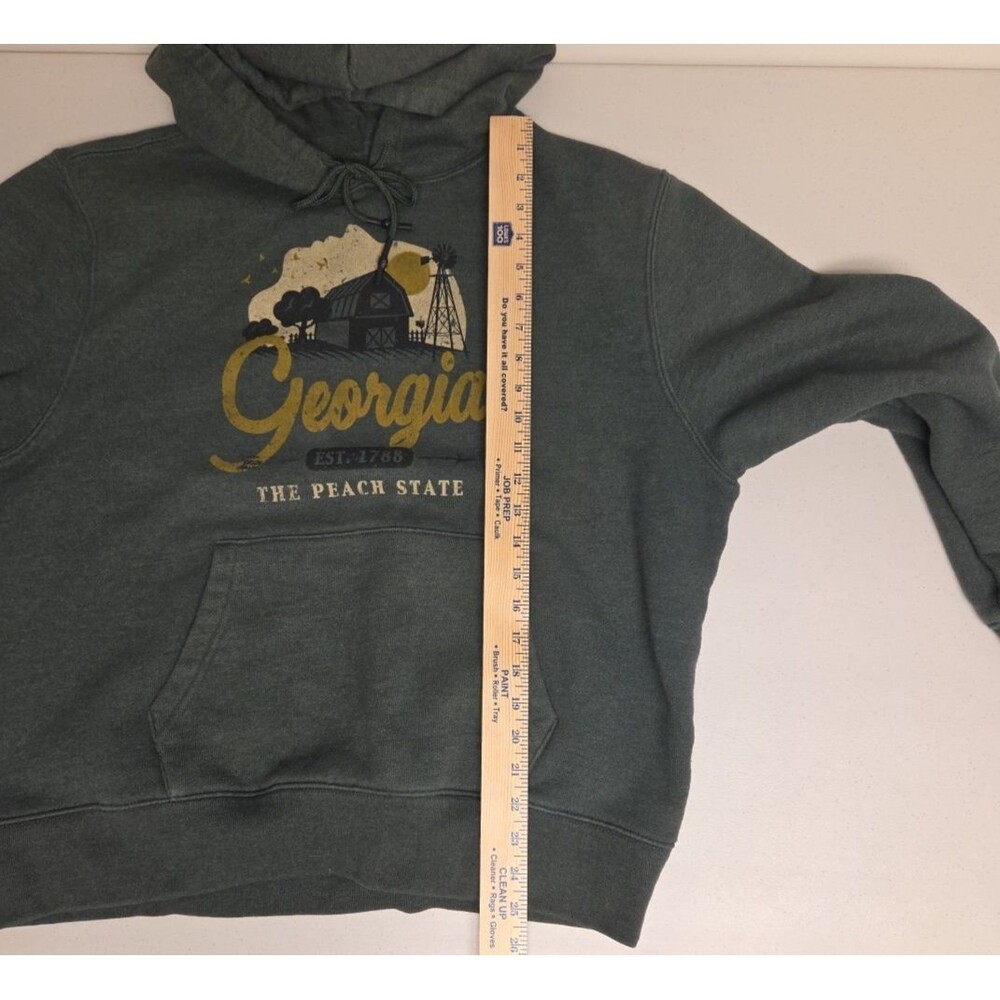 State of Mine Georgia Fleece Hoodie Sweatshirt Green Size XL Men's Unisex - Picture 7 of 10